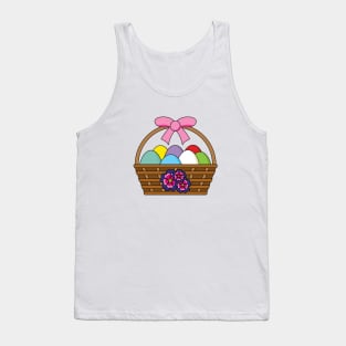 Easter Egg Hunt Basket with Pastel Eggs Tank Top